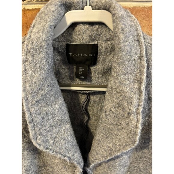 Tahari Open-Front Vest Womens M Gray Wool Blend w/Pockets - Picture 3 of 8